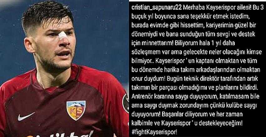 KAYSERİSPOR’DA CRİSTİAN SAPUNARU VEDA ETTİ